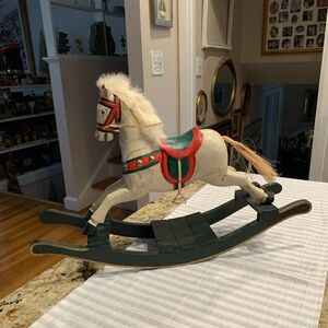 Vintage Handpainted Wooden Rocking Horse
